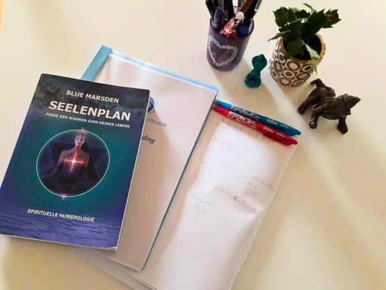 Seelenplan lesen mit Seelenplanbuch von Blue Marsden, Hefter und Notizbuch